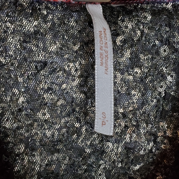 Free People Sequined Flannel Shirt S - Picture 3 of 4